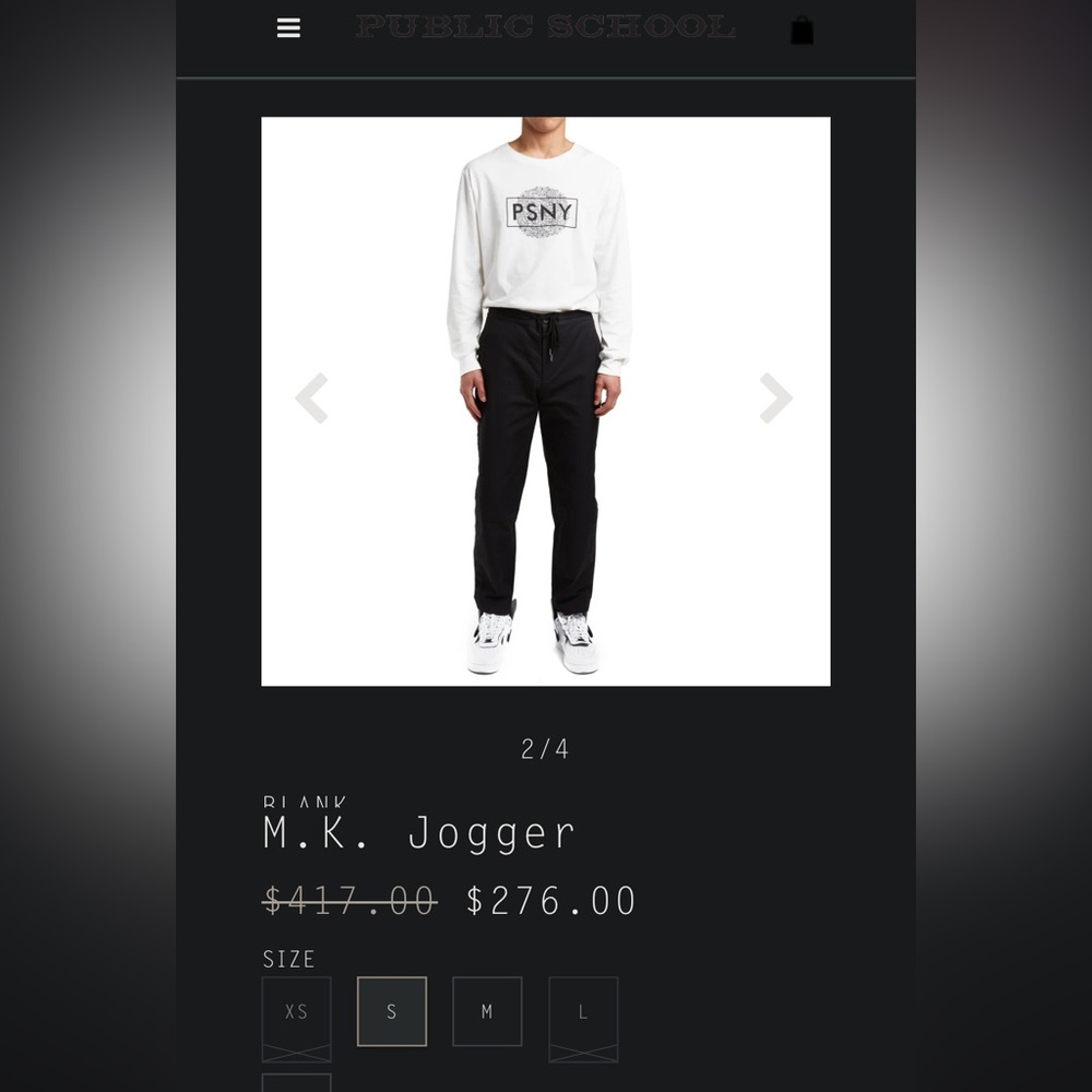 Public school New York designer joggers size M mint